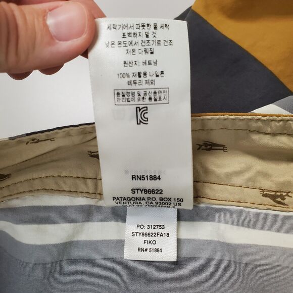 Patagonia Board Shorts Mens 36 Wavefarer 19" Striped Swim Trunks 86622 - Picture 6 of 10